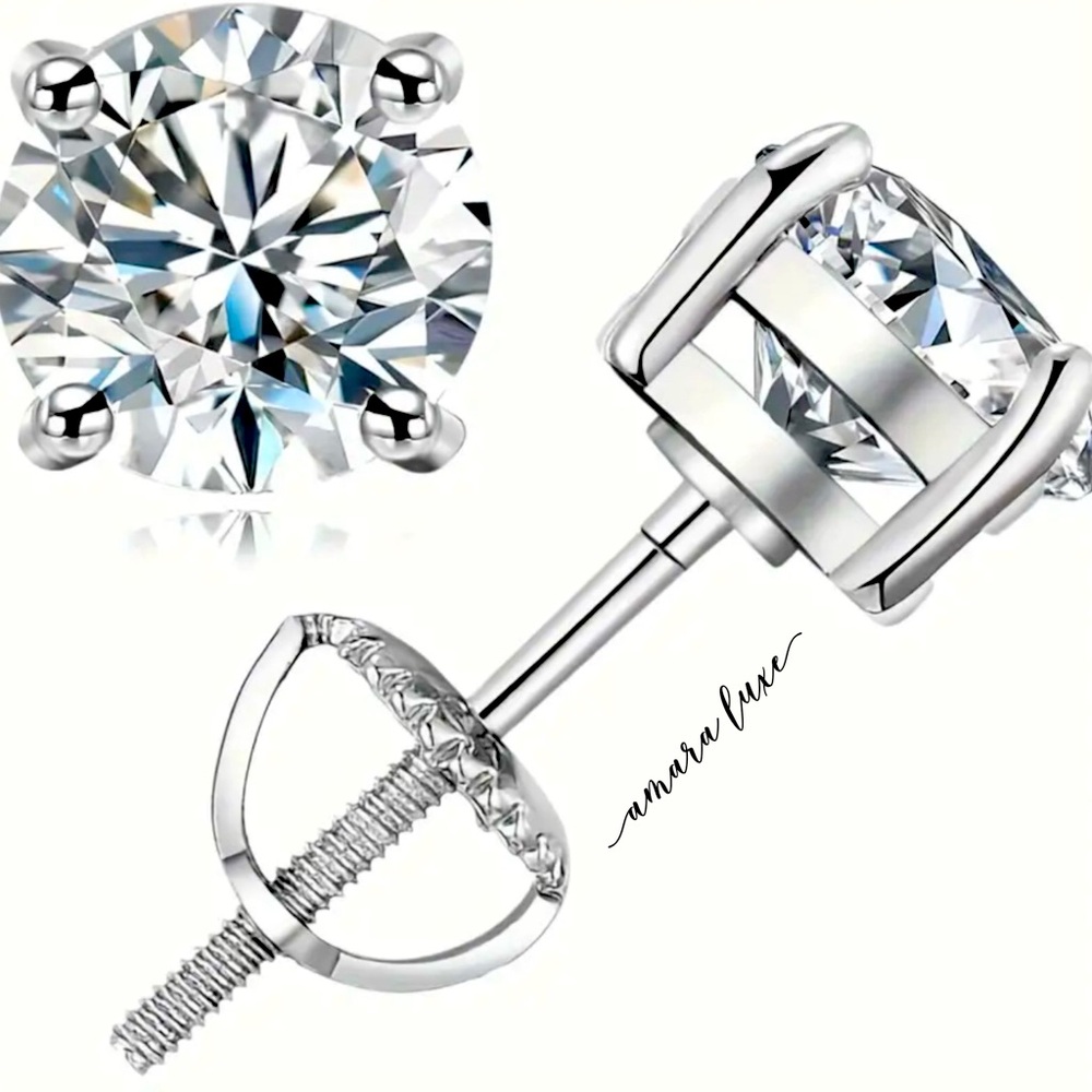 Elegant Silver Screwback Stud Earrings